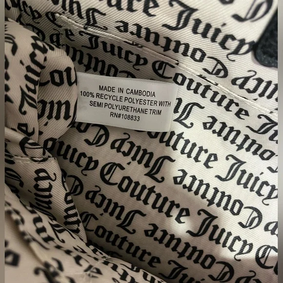 Juicy Couture Pink Monogram Travel Weekender Duffel with Black Straps - Picture 5 of 5